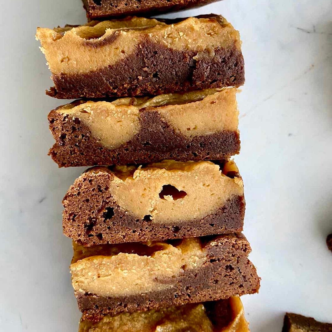 Peanut Butter Cream Cheese Swirl Brownies