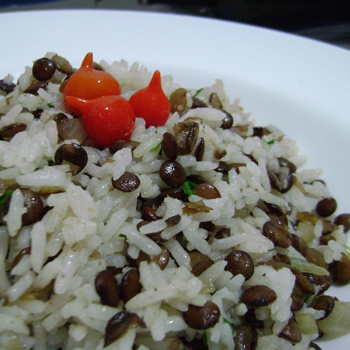 Receita de Arroz com lentilha para o Ano Novo