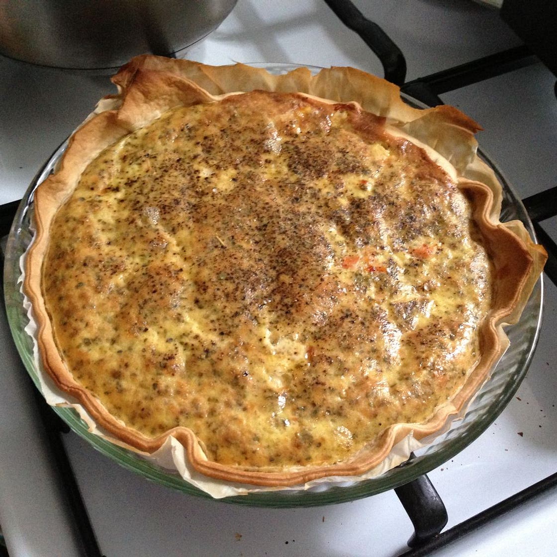 Quiche légère au saumon à la crème de soja