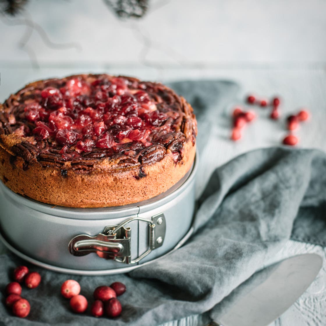 gâteau renversé aux canneberges