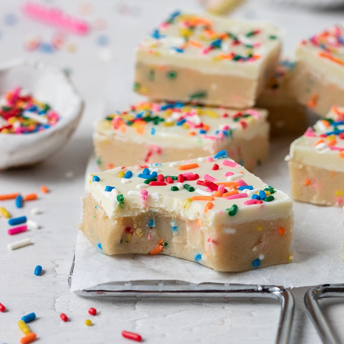 Birthday Cake Cookie Dough Bars