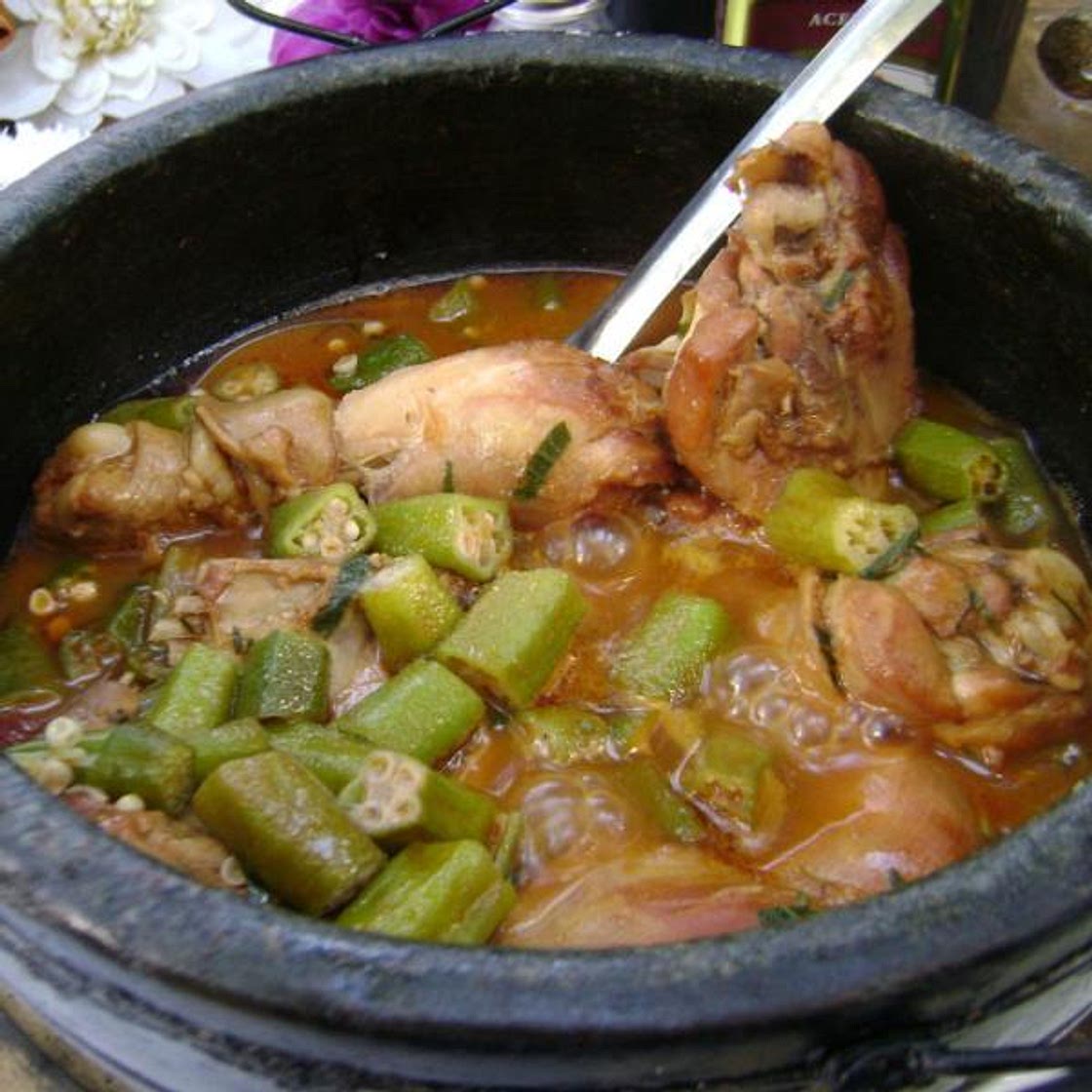 Receita de Frango com quiabo e batata