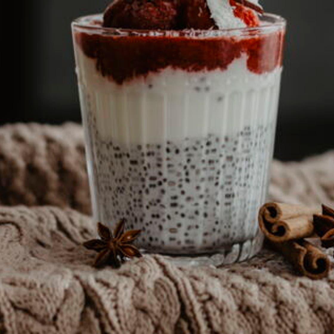 Verrine de chia aux saveurs hivernales