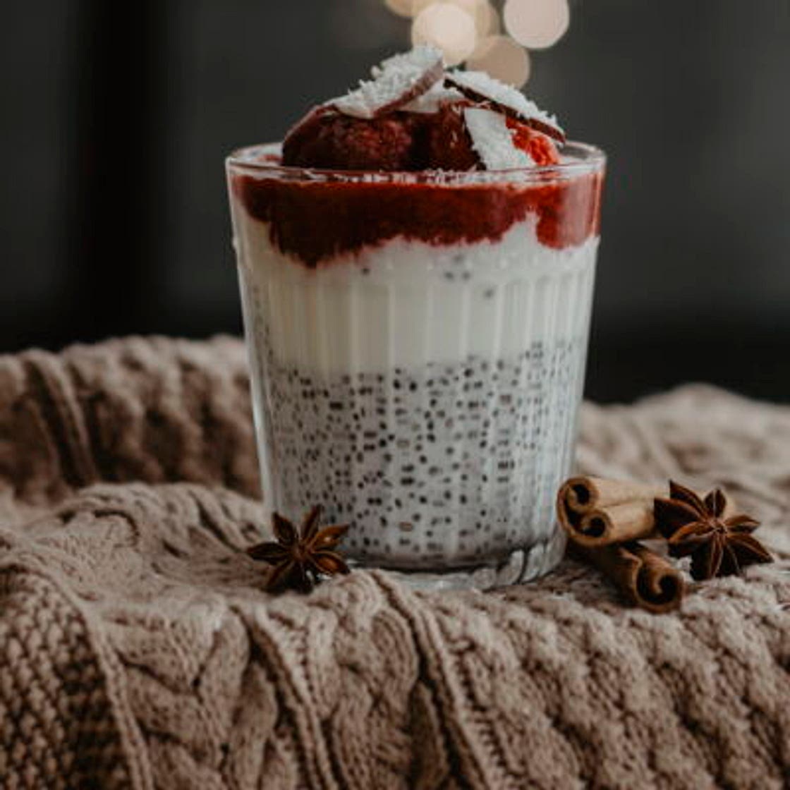 Verrine de chia aux saveurs hivernales