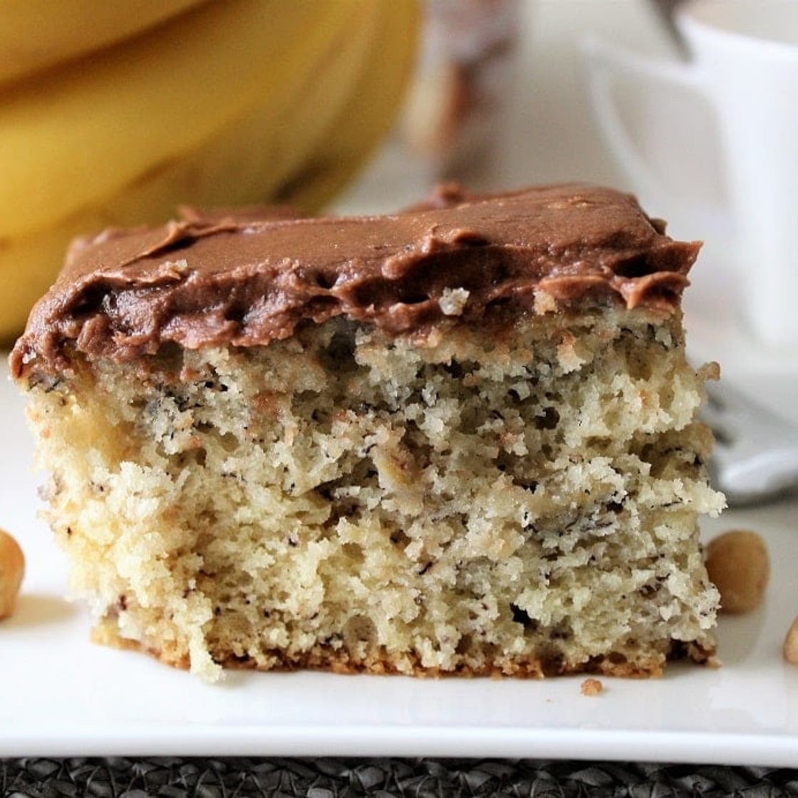 Best Banana Cake with Chocolate Icing Recipe