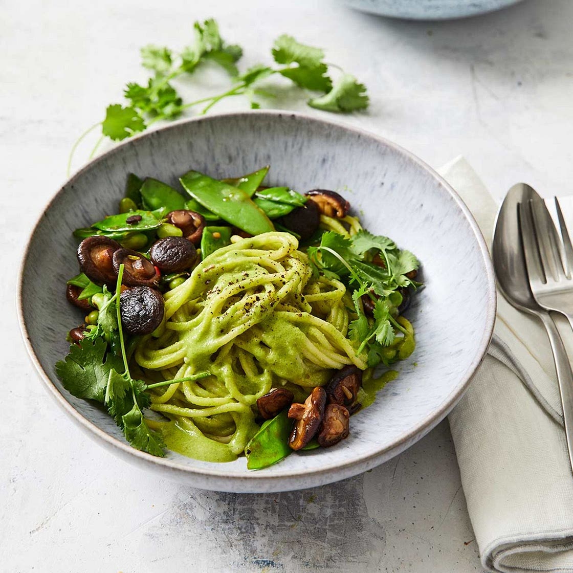 Spaghetti mit Edamame-Pesto Rezept