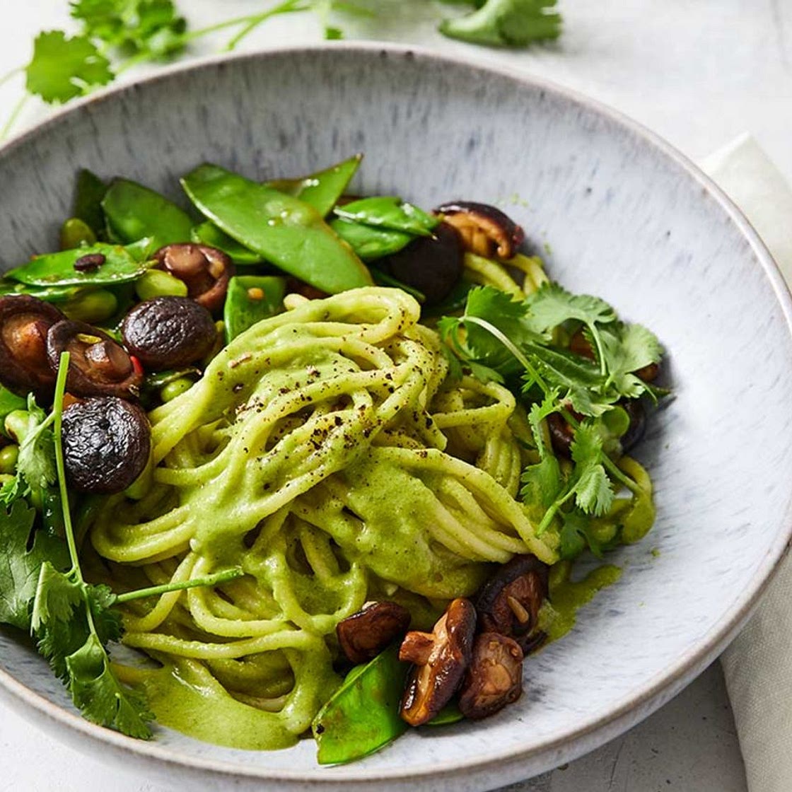 Spaghetti mit Edamame-Pesto Rezept