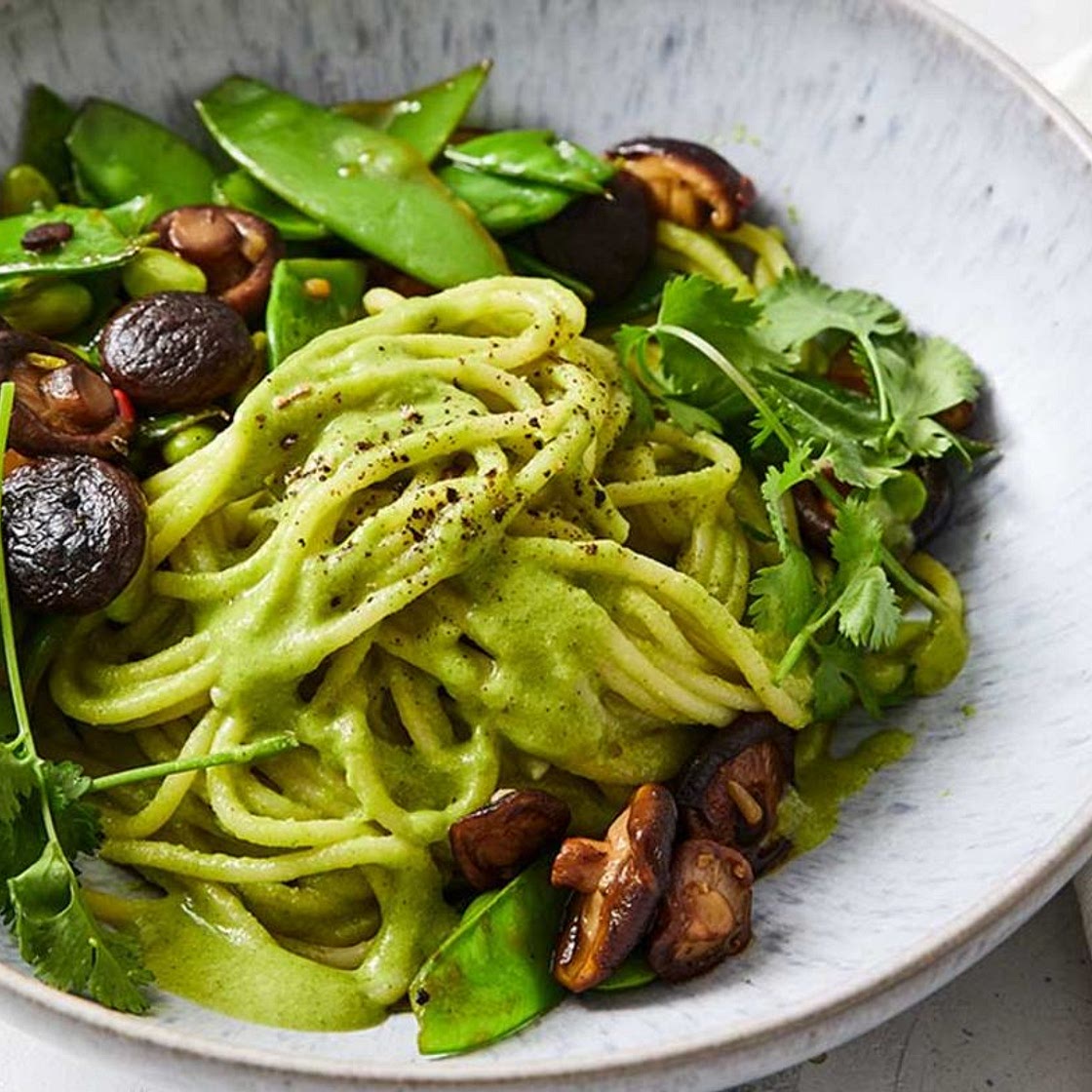 Spaghetti mit Edamame-Pesto Rezept