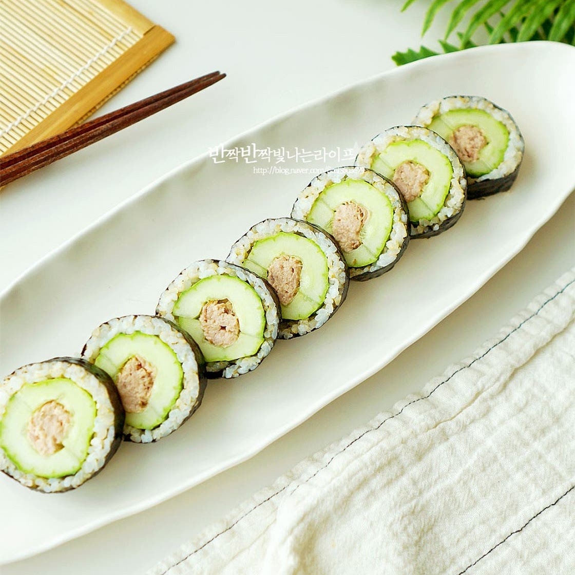 오이김밥 레시피 오이참치김밥 맛있게 싸는법