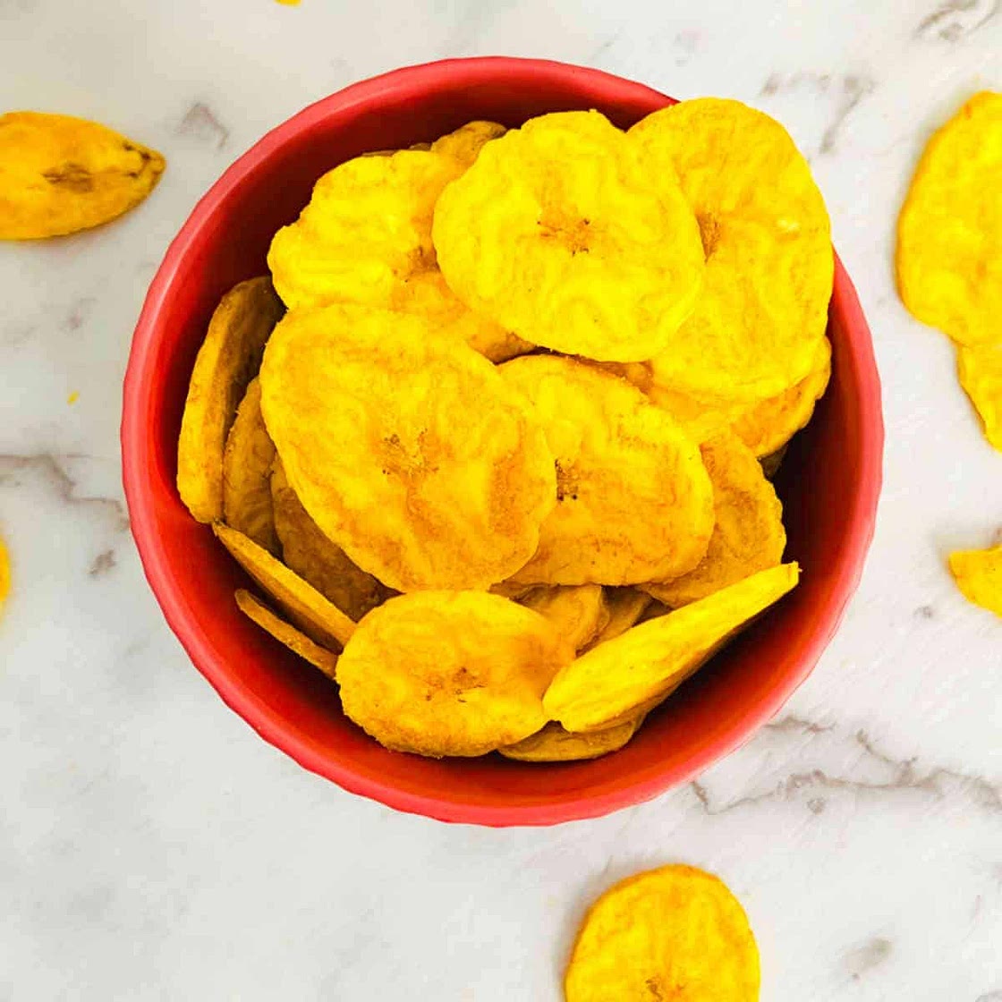 Kerala Banana Chips / Plantain Chips (Air Fryer)