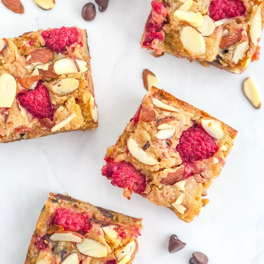 Raspberry Blondies with Almonds