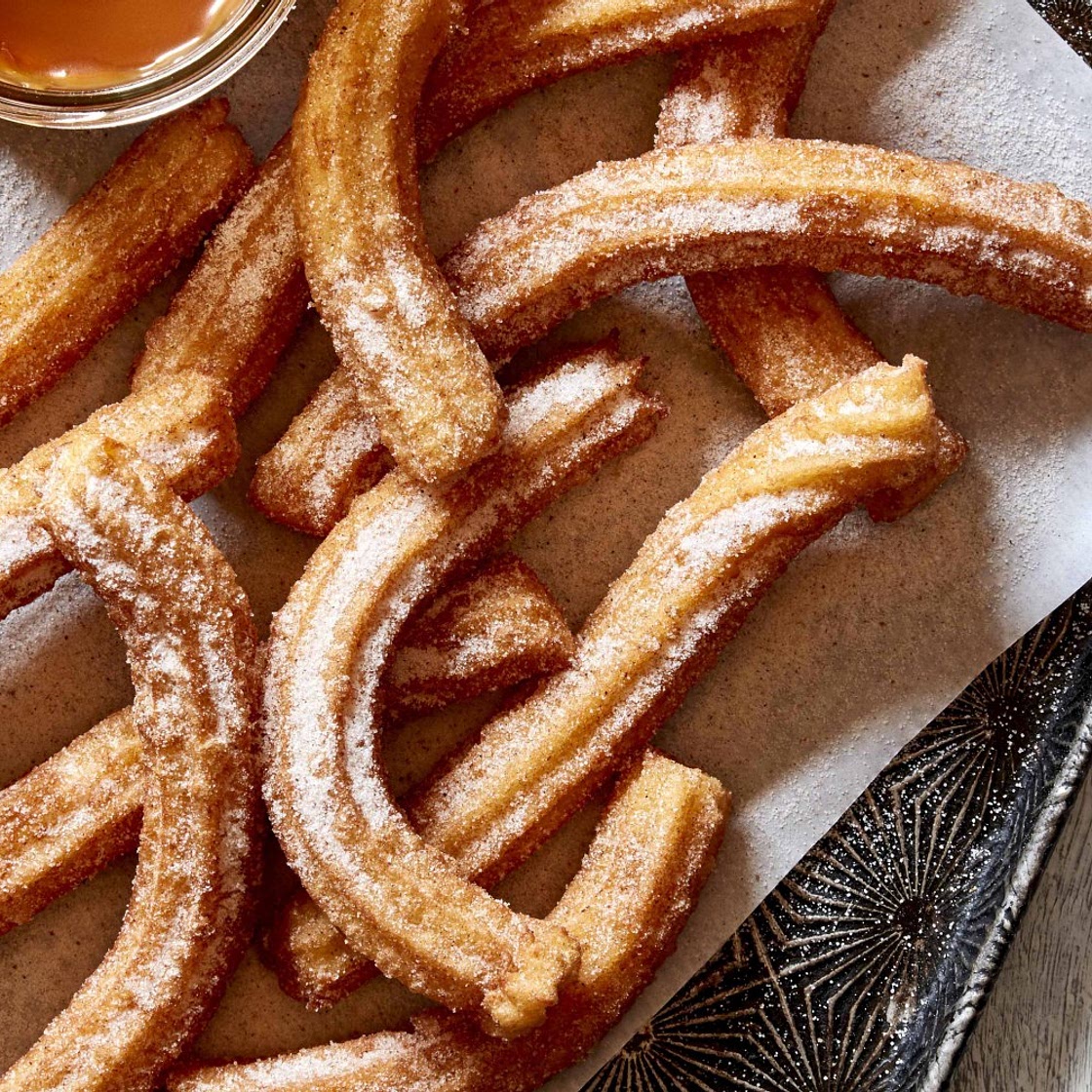 Homemade Churros with Salted Caramel Sauce