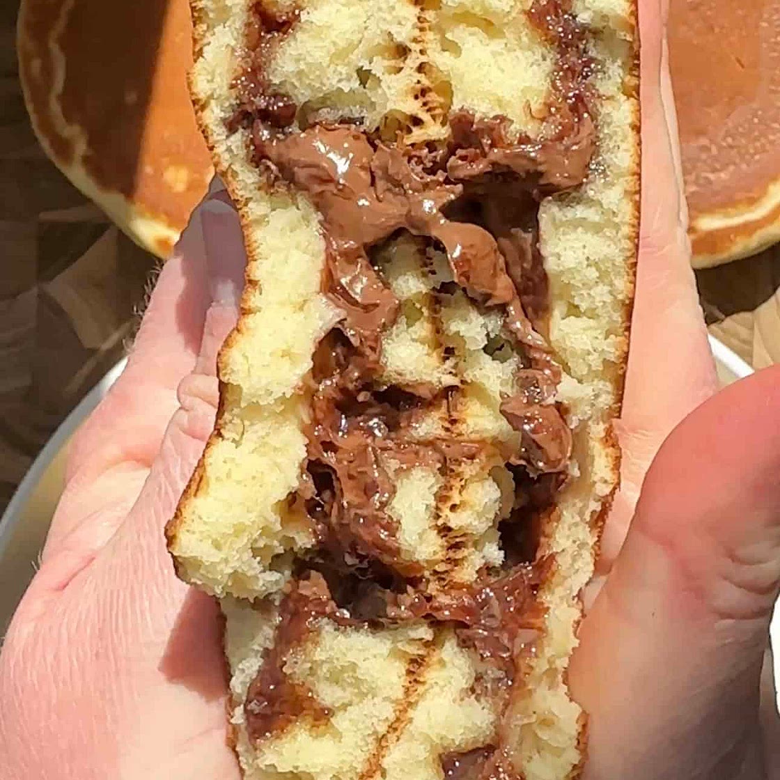 Nutella Stuffed Pancakes- Soufflé Style Pancakes