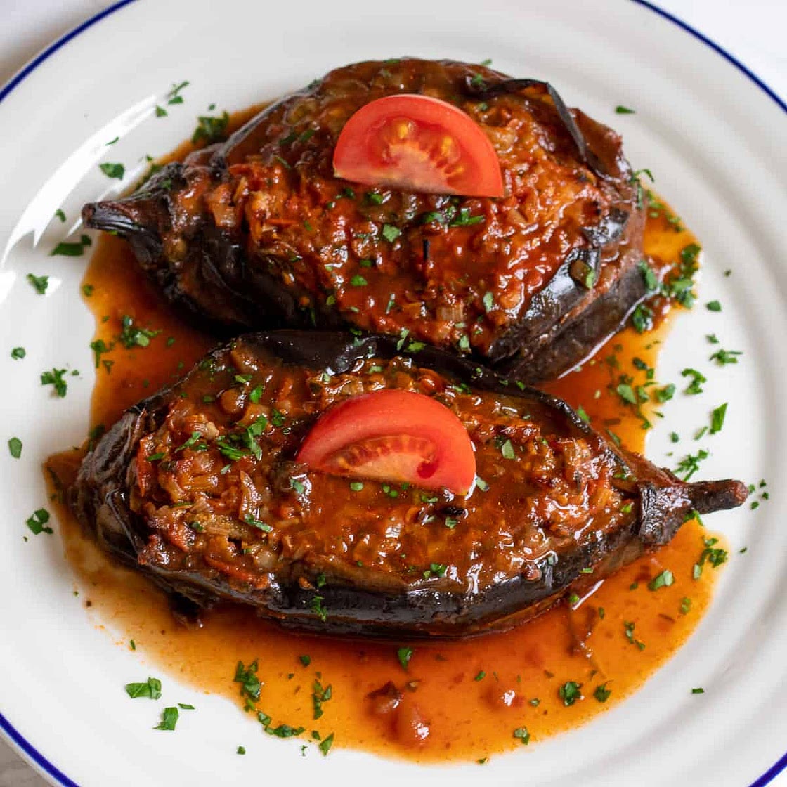 Imam Bayildi (Turkish Stuffed Eggplant)