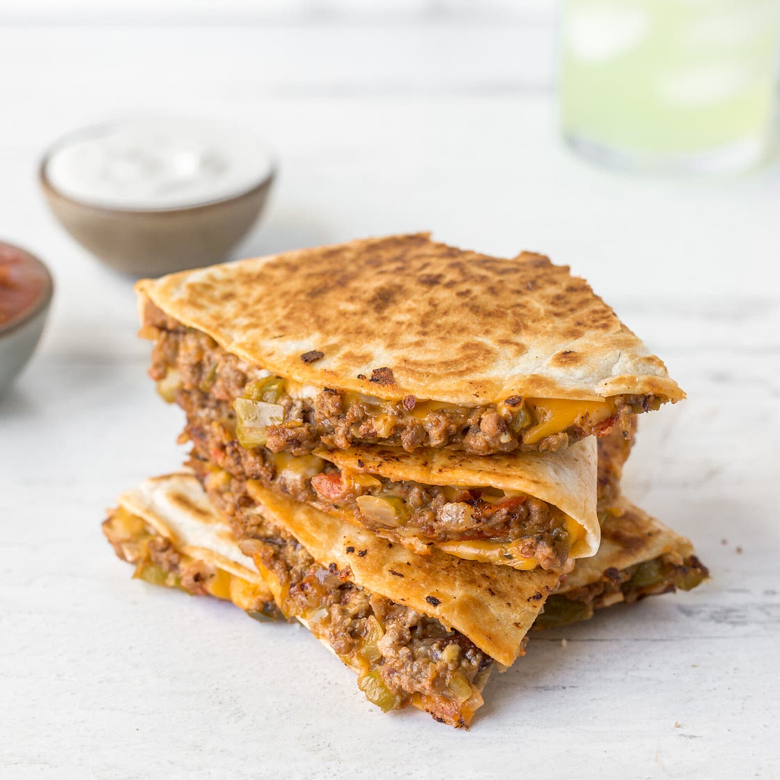 Cheesy Ground Beef Quesadillas