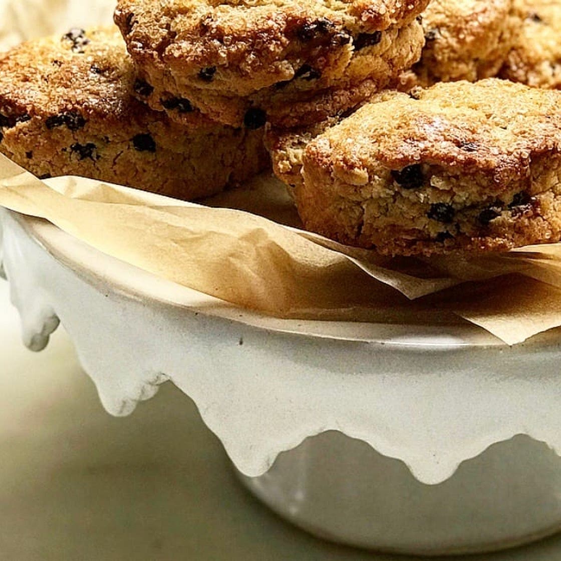 Brown Sugar Cream Scones with Dried Currants