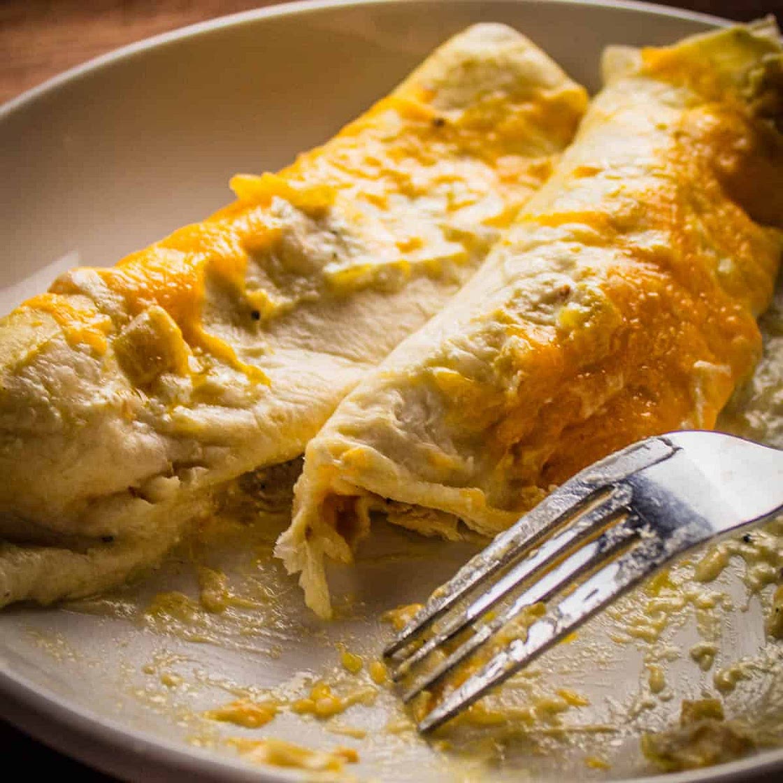 Sour Cream White Chicken Enchiladas