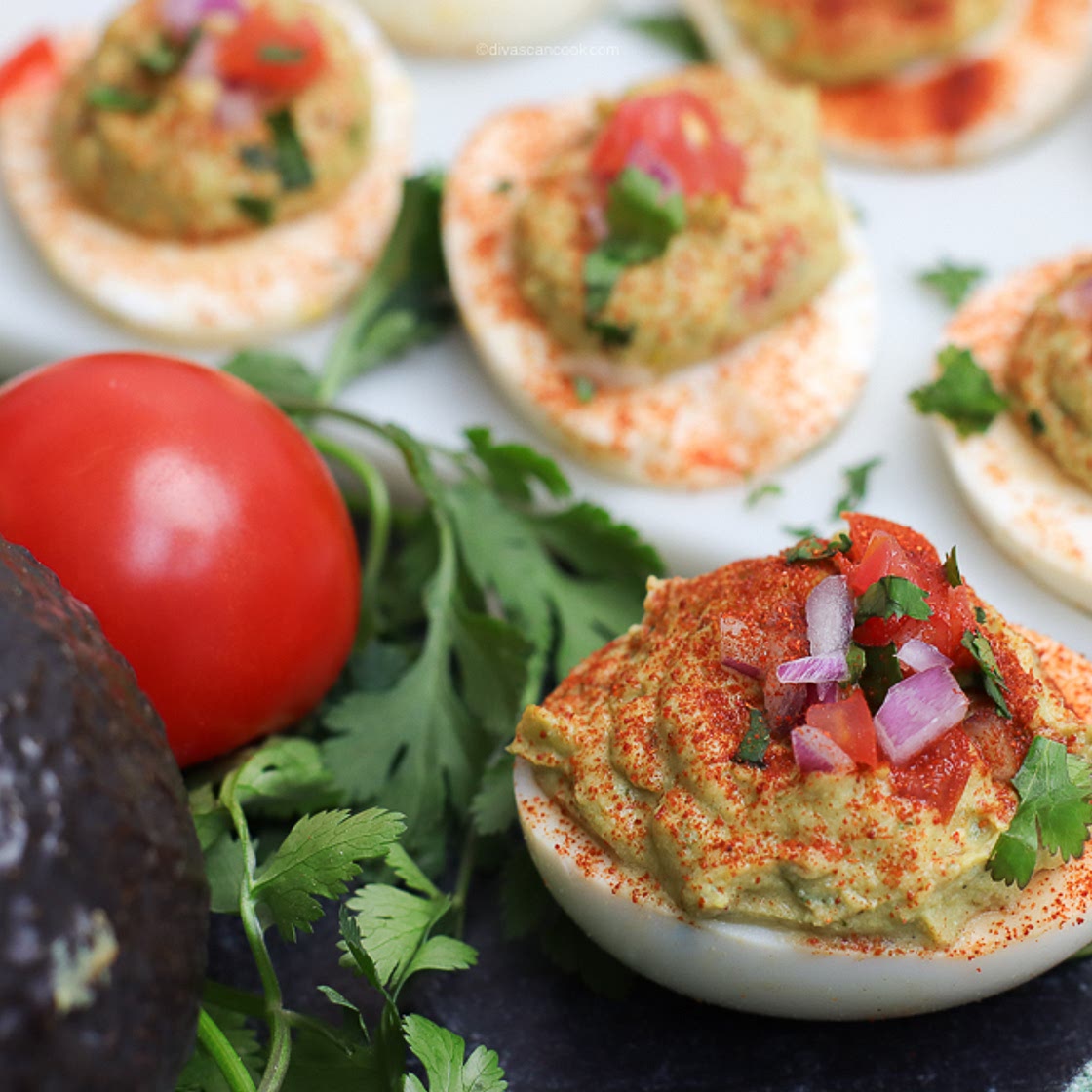 Fiesta Avocado Deviled Eggs