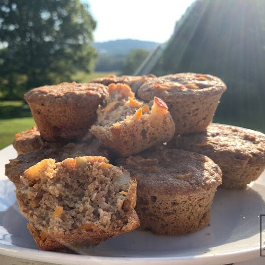 Healthy Whole Wheat Morning Glory Sourdough Muffins Recipe