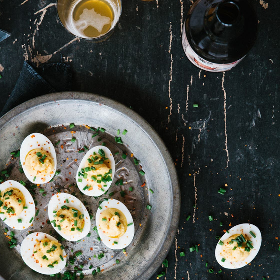 oeufs farcis à la courge rôtie