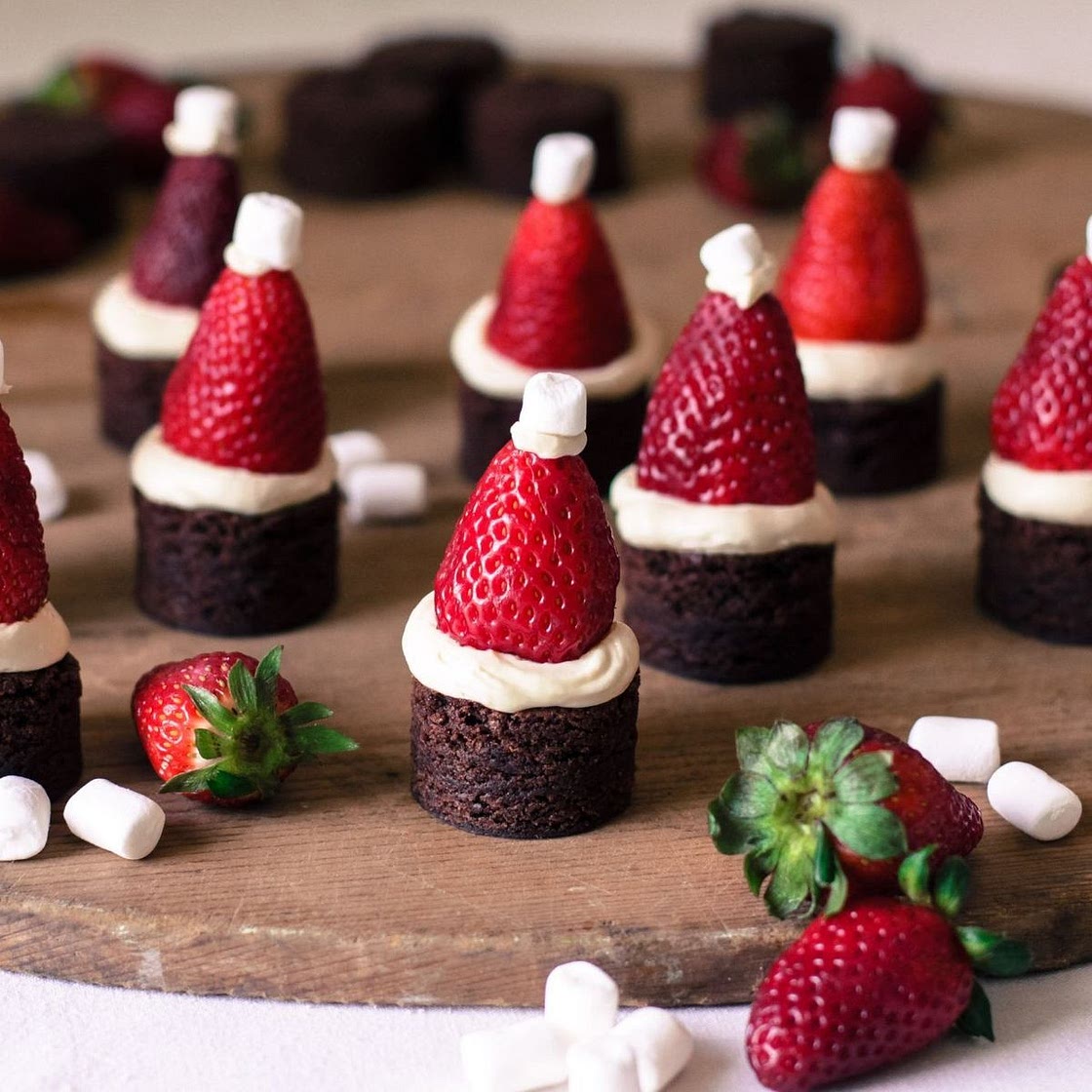 Santa Hat Brownies recipe
