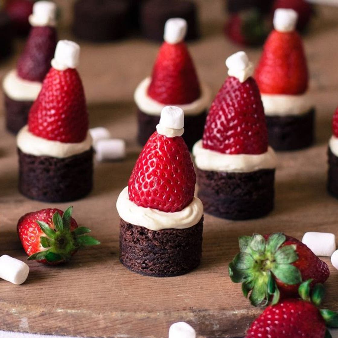 Santa Hat Brownies recipe