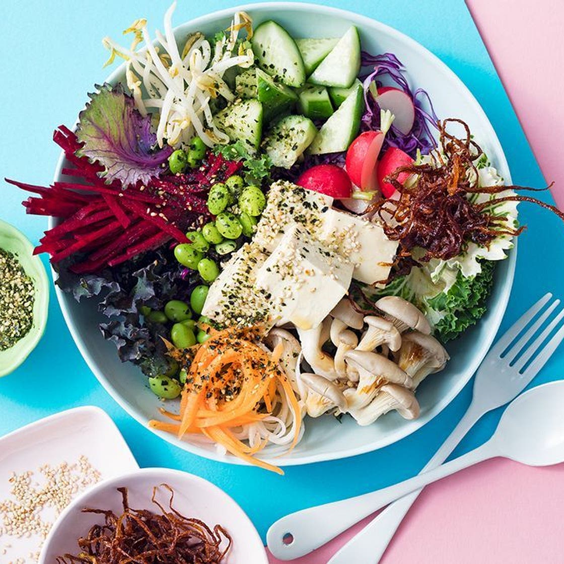 Tom Walton's super healthy tofu and mushroom poké bowl