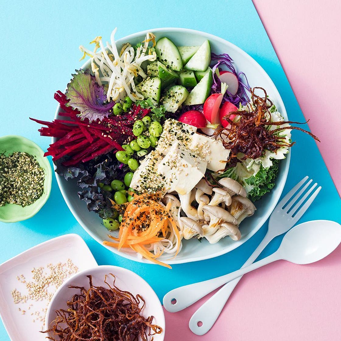 Tom Walton's super healthy tofu and mushroom poké bowl
