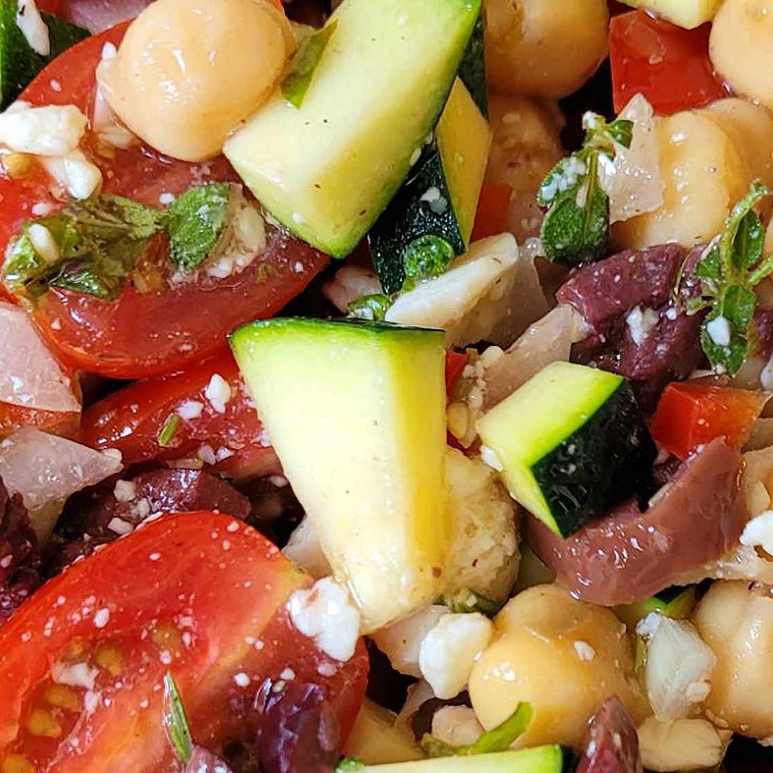 Mediterranean Zucchini and Chickpea Salad