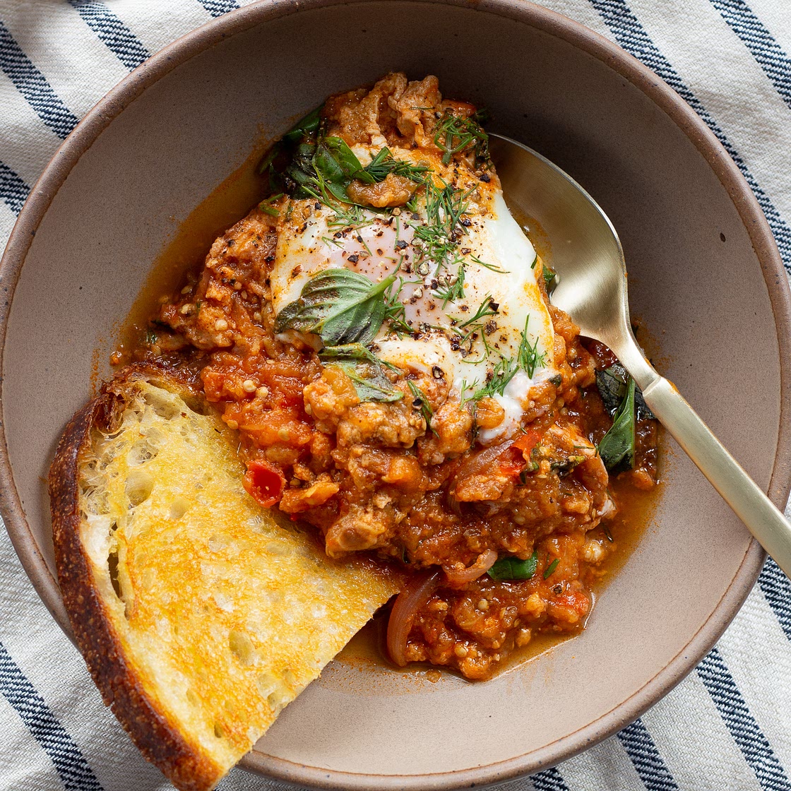 Harissa Eggplant Shakshuka