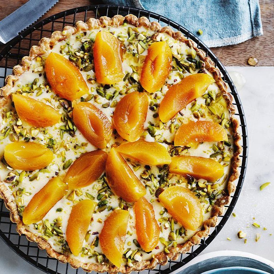 Yotam Ottolenghi's apricot tart with pistachio frangipane