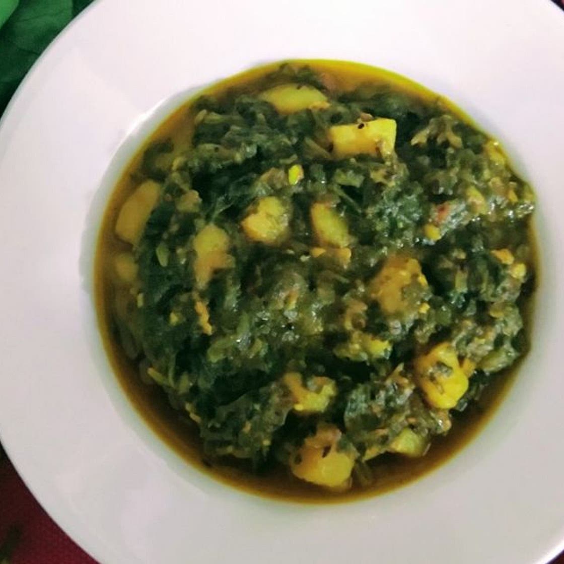 Aloo palak in pressure cooker