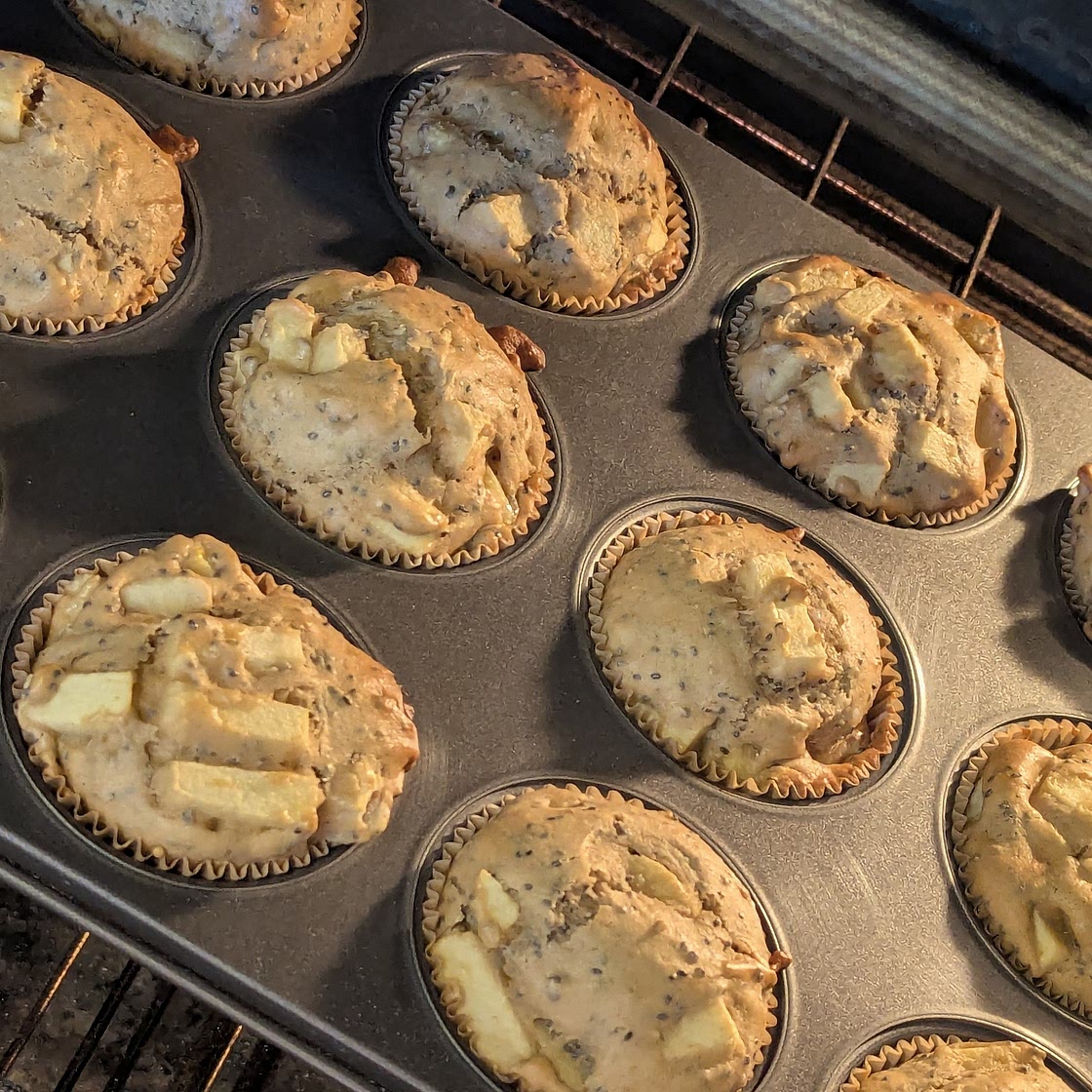 Apple protein muffins with whey (large batch)