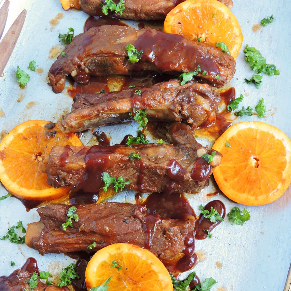 Slow Cooker Bourbon & Orange BBQ Ribs