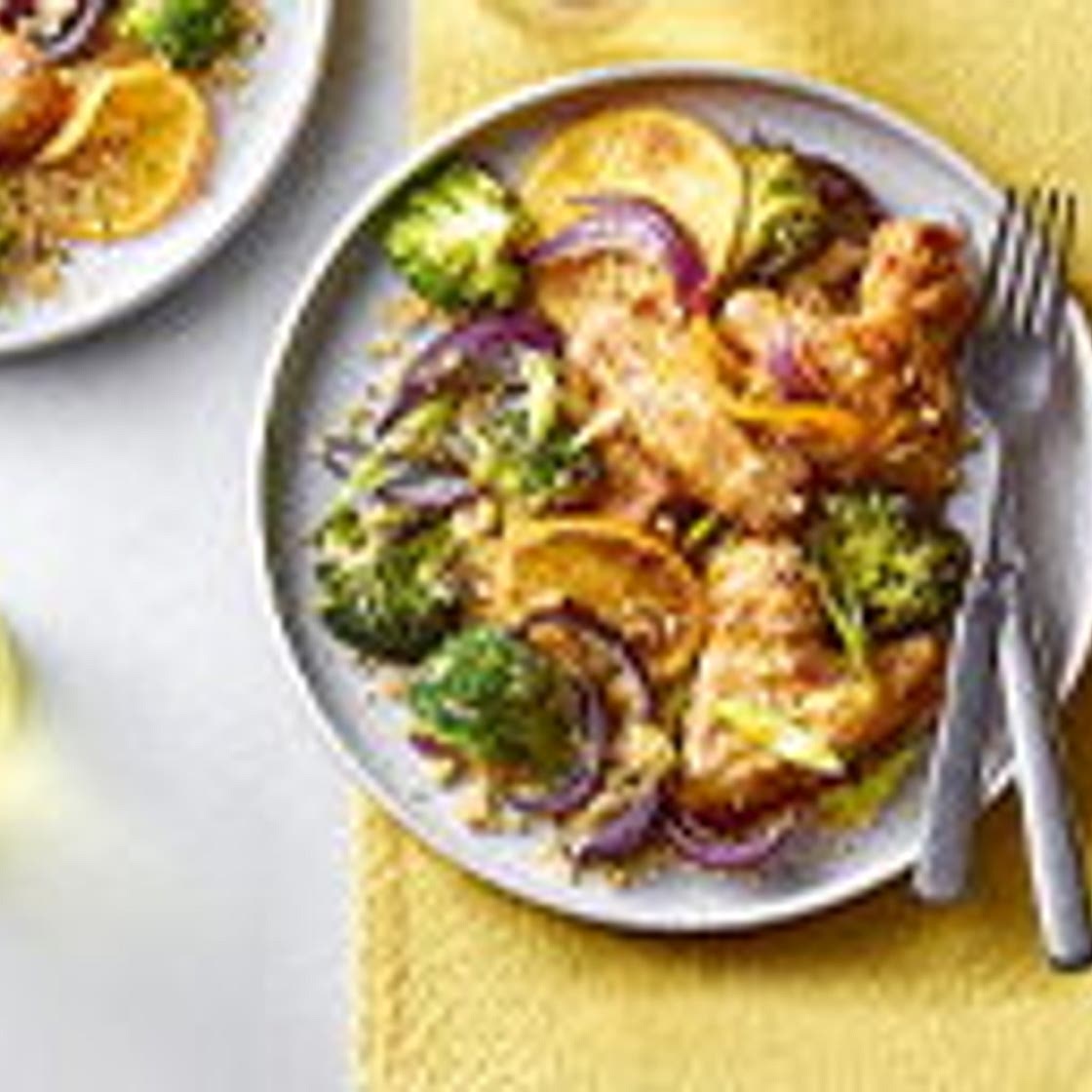 Chicken, broccoli, and orange couscous