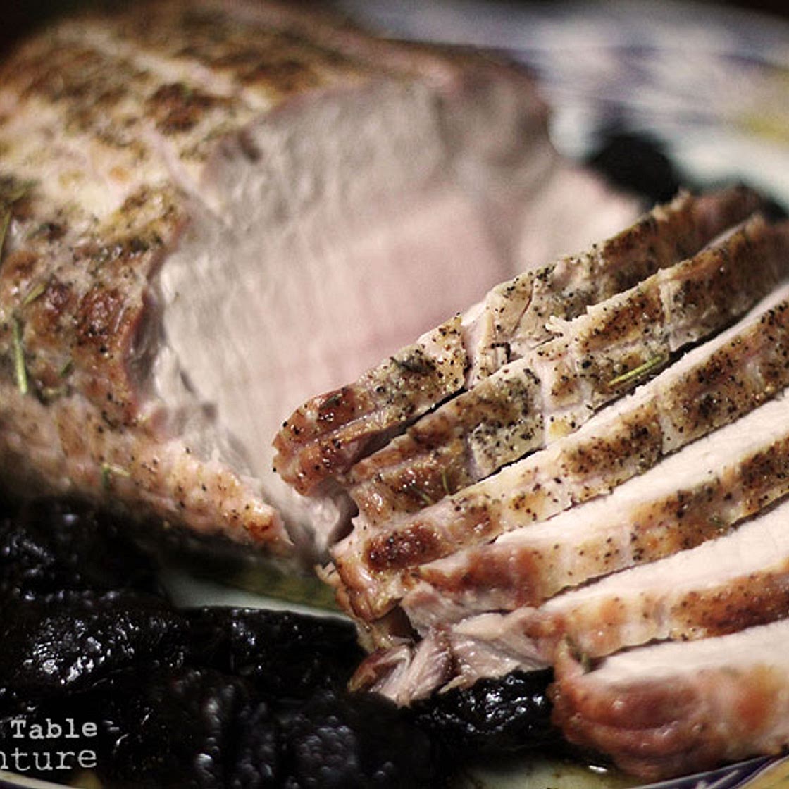 Pork Roast with Boozy Prunes