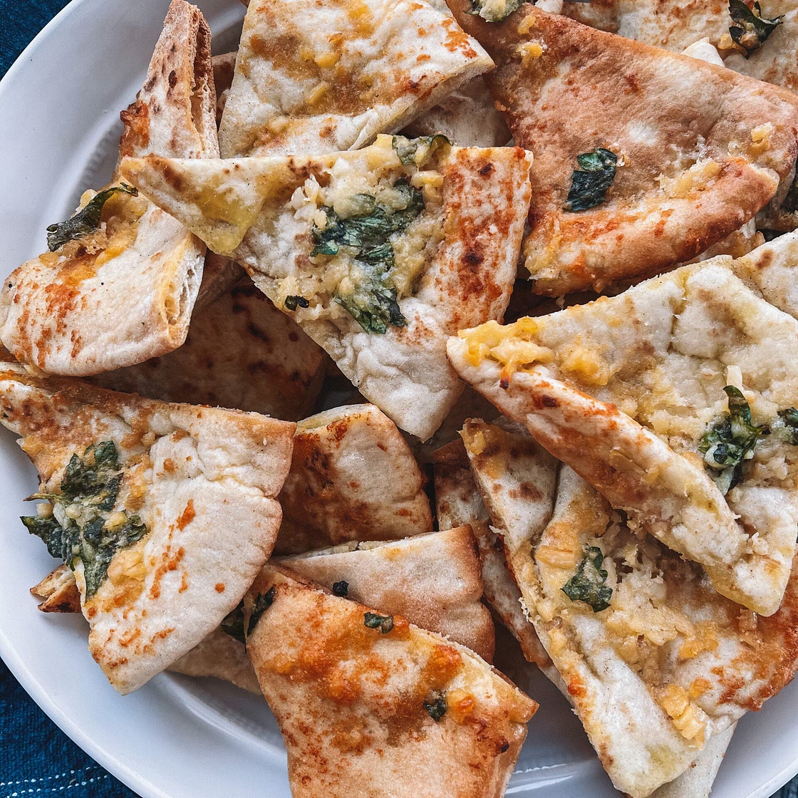 Crispy Parmesan Garlic Pita Chips