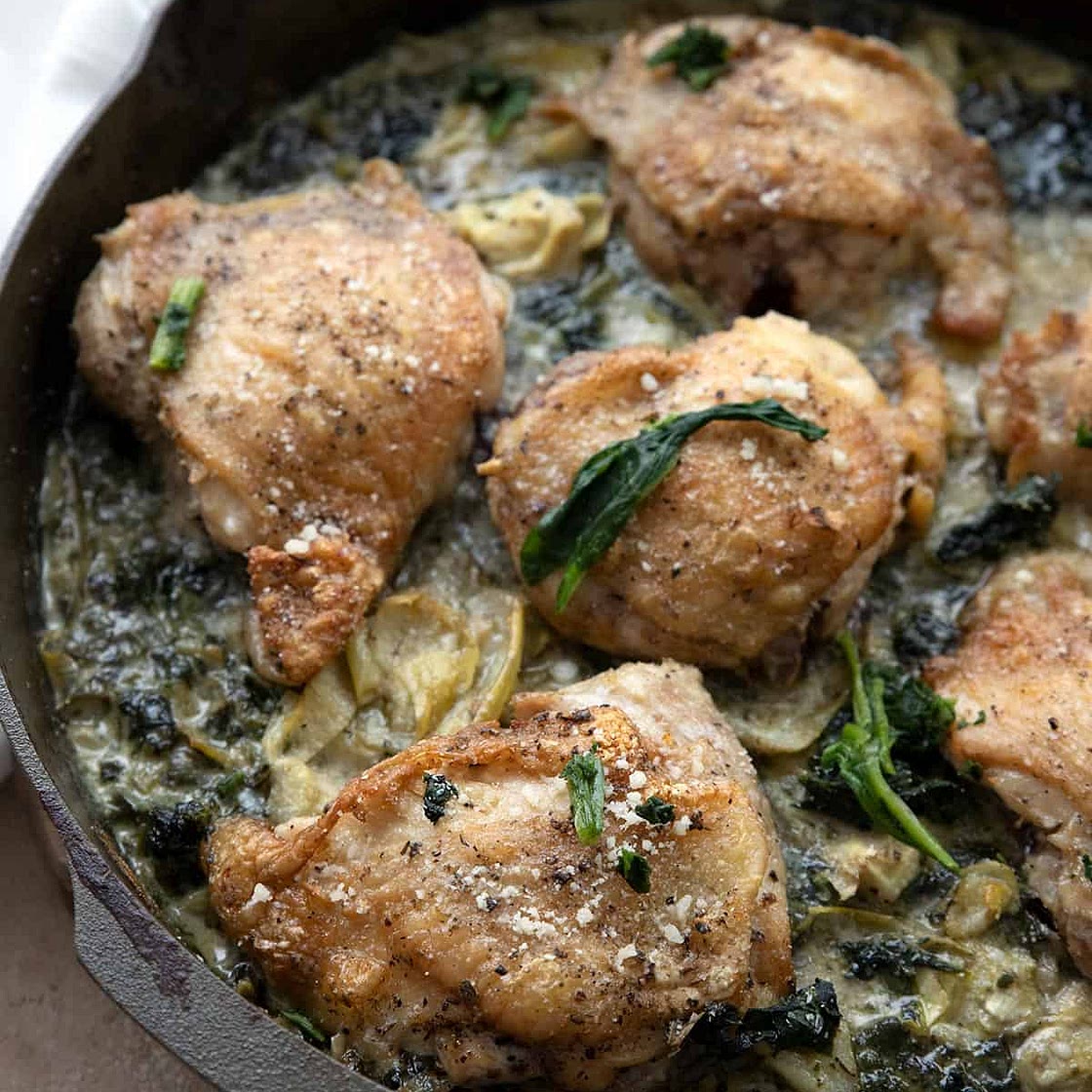 Easy Spinach Artichoke Chicken