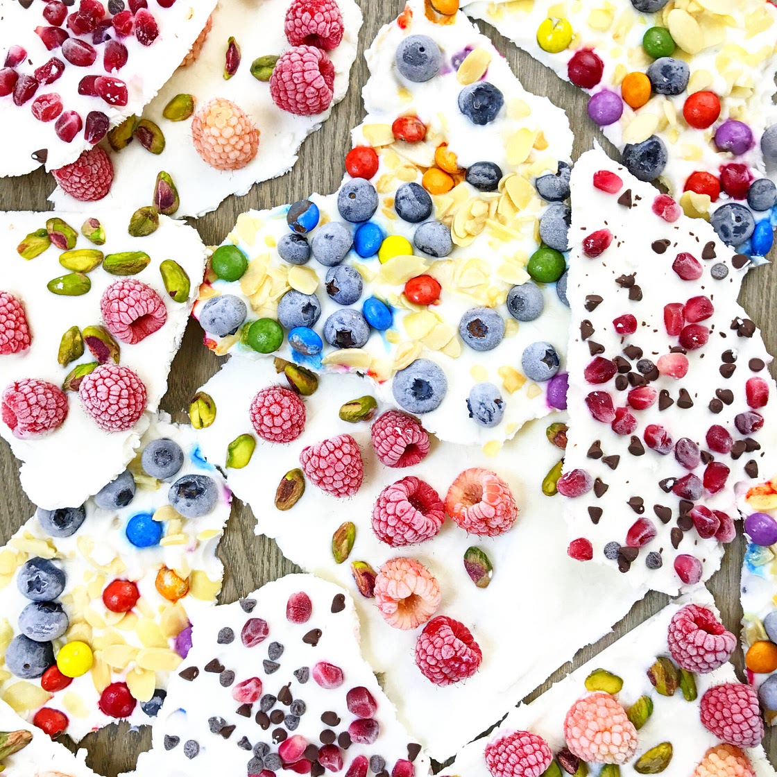 Frozen Yogurt Bark 3 Ways