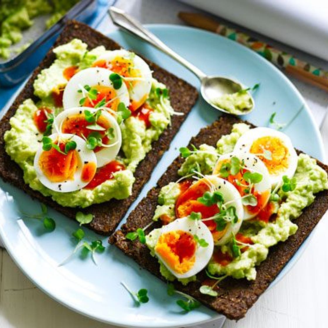 Egg & avocado open sandwich