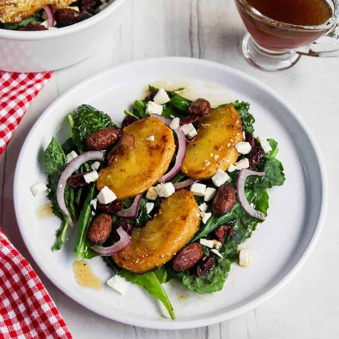 Apple Salad with Kale and Almonds