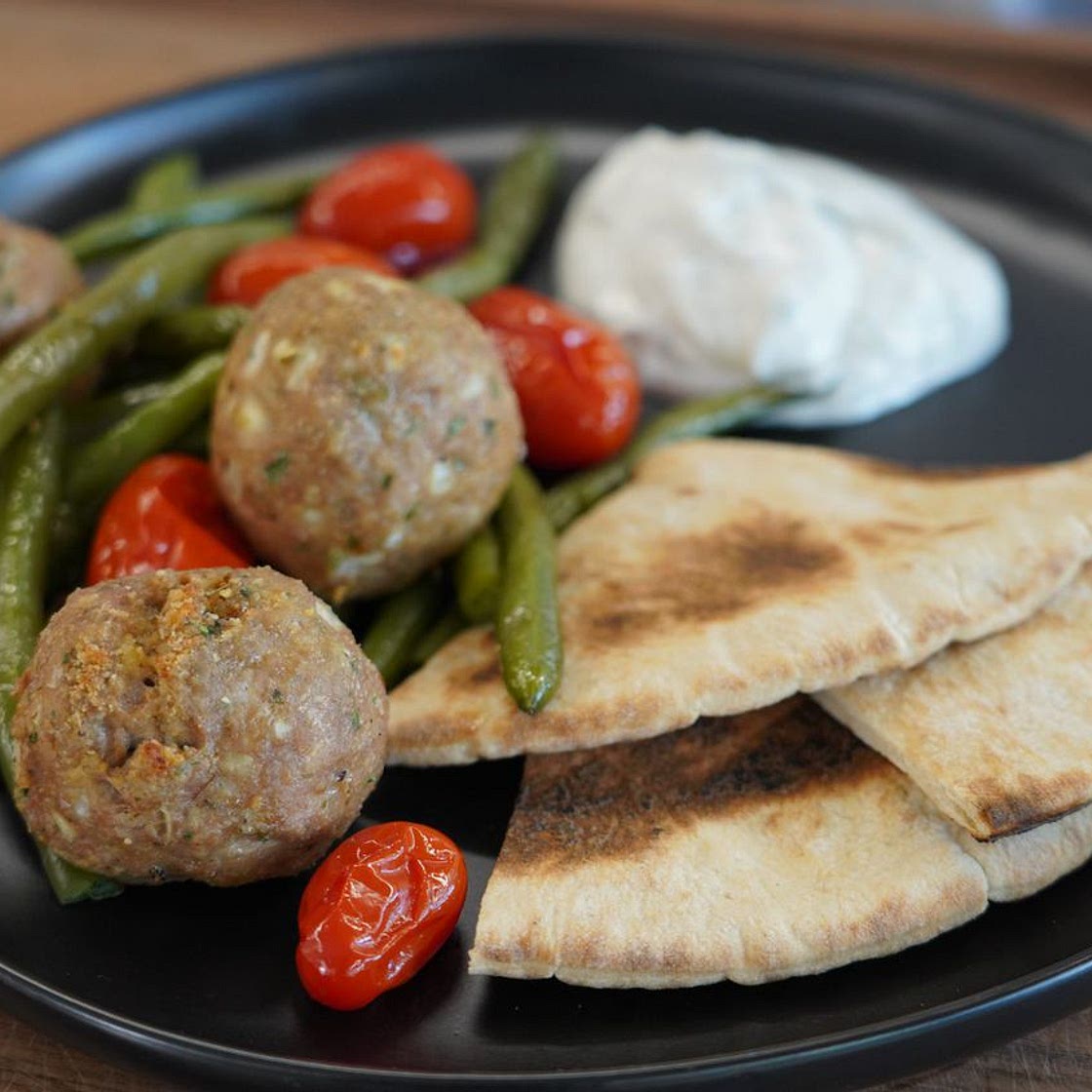 Greek Meatballs with Green Beans and Tomatoes (Make-Ahead Freezer Meal)