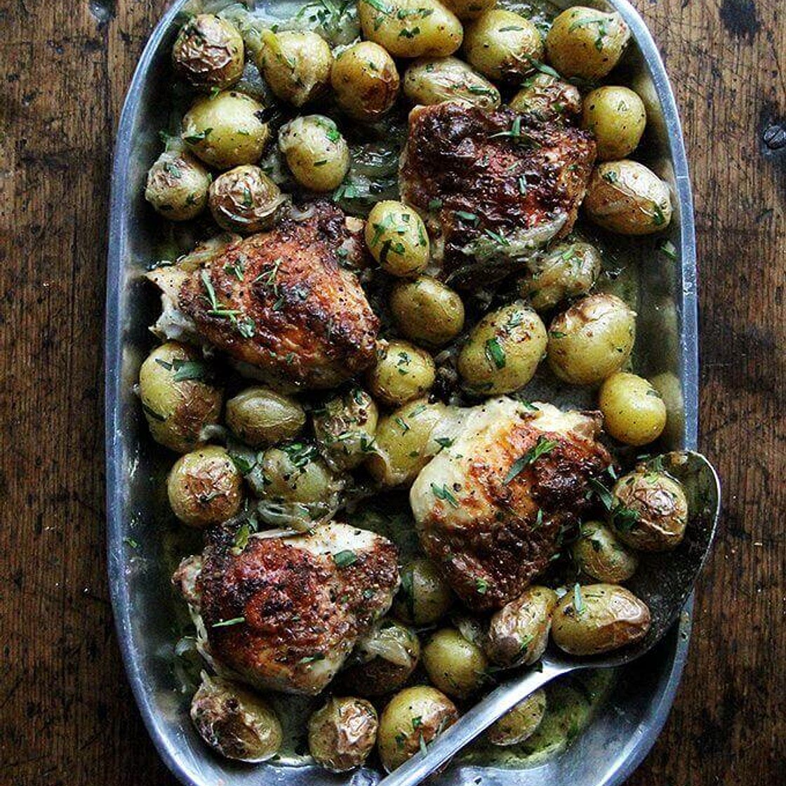 One-Pan Chicken with Potatoes & Tarragon