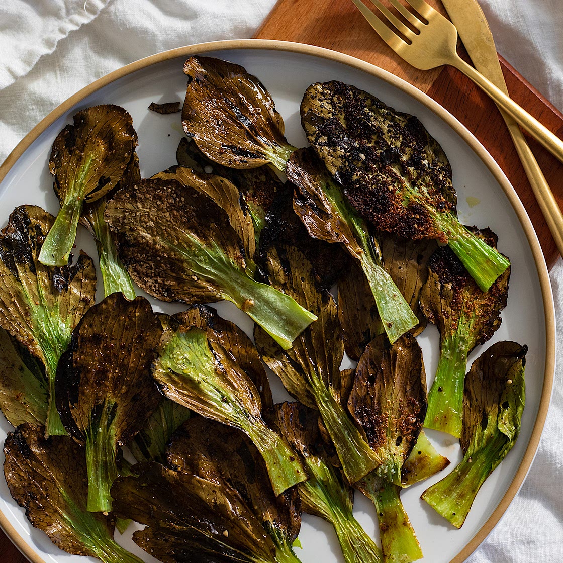 crispy baked bok choy chips (air fryer option)