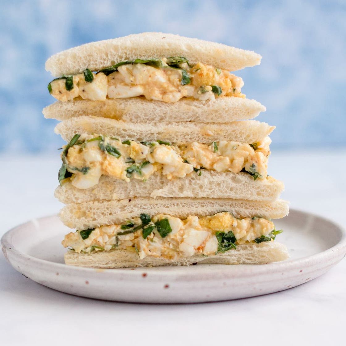 Watercress Egg Salad Tea Sandwiches