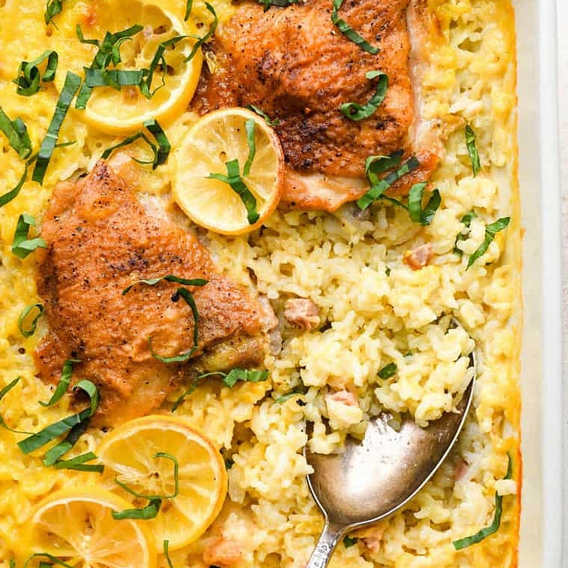 Lemon Pepper Chicken and Rice bake