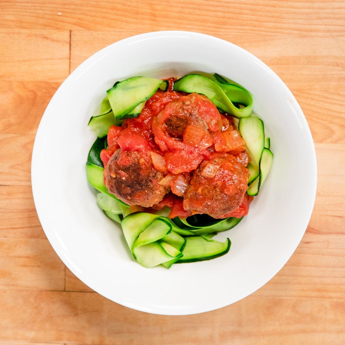 Meatballs and Zucchini Pasta