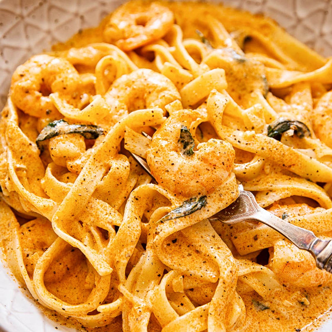 Prawn Pasta in Sun-Dried Tomato Cream Sauce