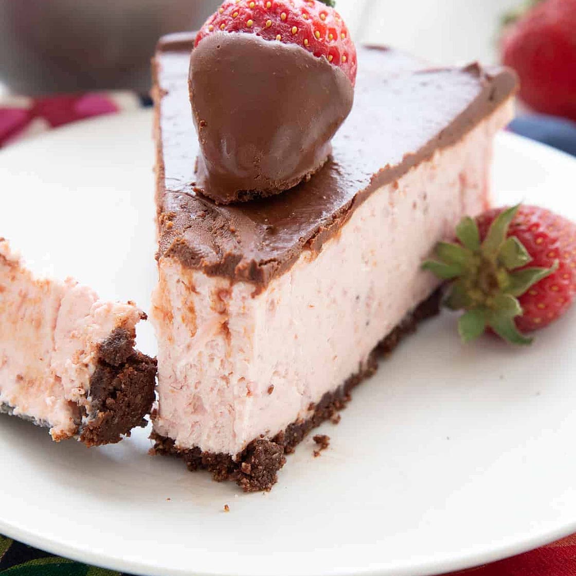 Keto Chocolate Strawberry Cheesecake
