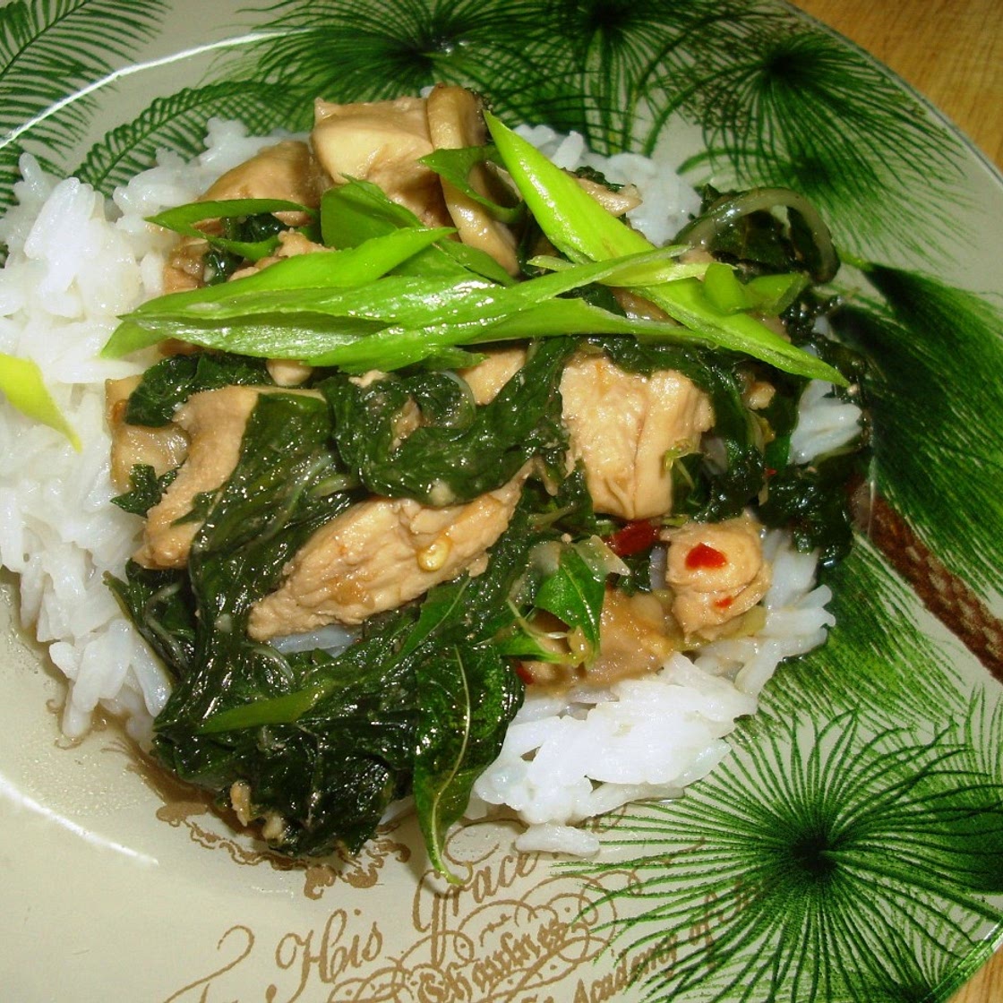 Refreshing Ginger Chicken With Spinach & Mushrooms